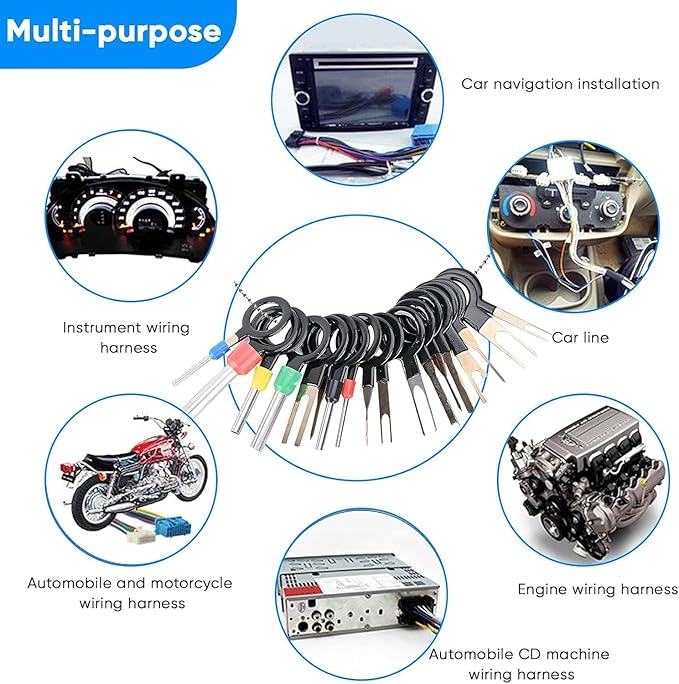 Terminal Pin Removal Tool Kit 82 Pcs Depinning Electrical Connector Pin Extractor Tool Set Wire Terminal Release for Automotive Car Household Devices - Black