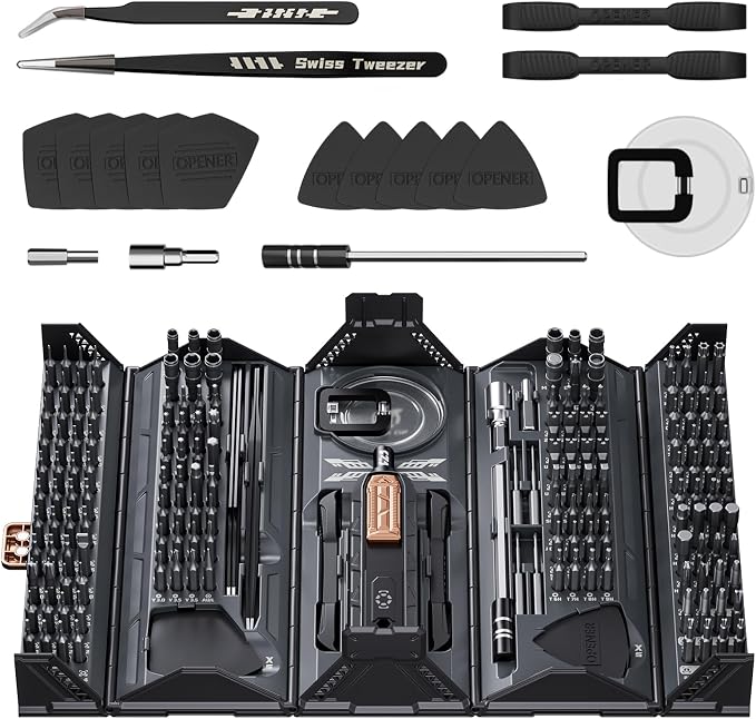 Mini Precision Manual Screwdriver Set,JAKEMY 180 in 1 Laptop Screwdriver Repair Tool Kit,Magnetic Multi-Bit Tiny Manual Screwdriver Bit Kit for DIY,Computer,PS5,Xbox,RC Car,Jewelers,Glasses,Watch,Home