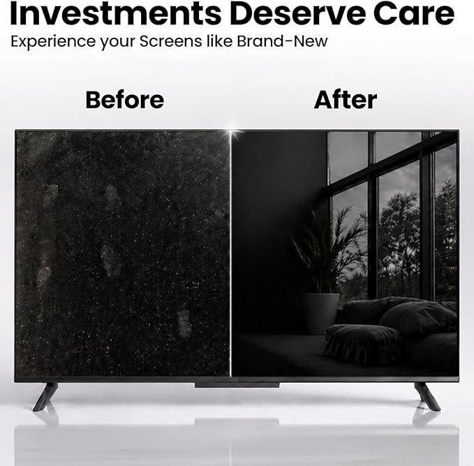 Electronic Wipes Screen Cleaner Streak-Free [2 Pack x40] Computer Screen Wipes, TV Screen Cleaner Wipes, Monitor Wipes for Smart TV, Laptop, iPhone, ipad and more - [Microfiber Cloth + 80 Wipes]
