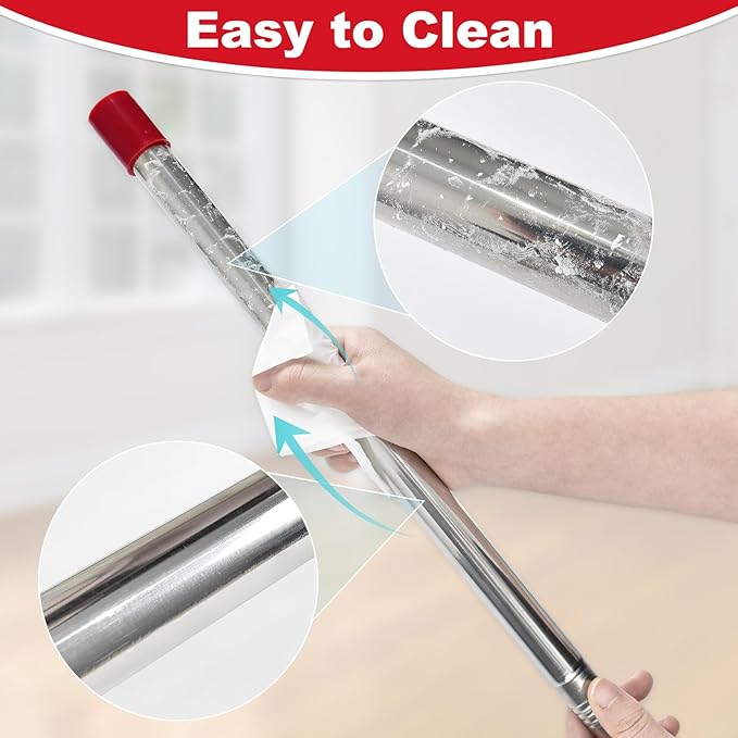 Mop Handle for Ocedar, Mop Handle for O Cedar, 4-Section Spin Mop Handles Replacement for Ocedar Spin Mop and H2pro Flat Mop, 30" to 58" Adjustable Extra Long Stainless Steel Handles for O Cedar Mop