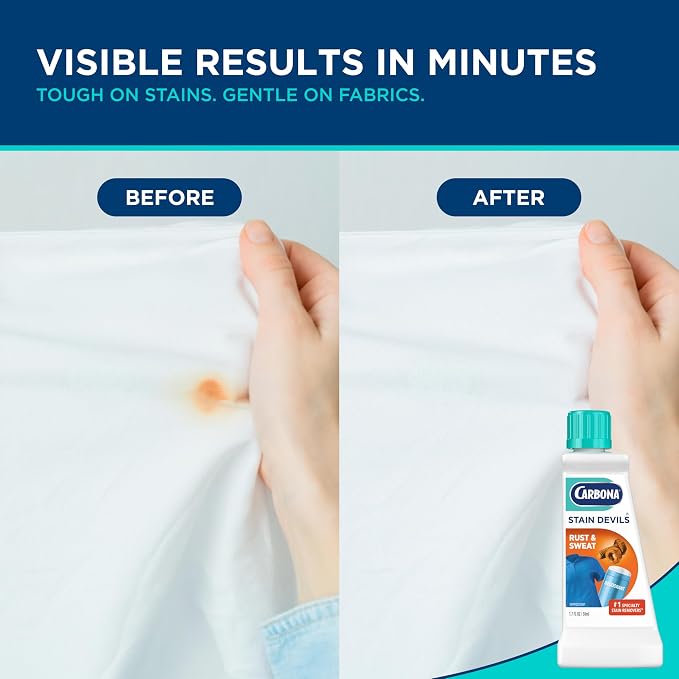 Carbona Stain Devils #9 (1.7 Fl Oz), Targeted Spot Cleaner for Rust & Perspiration Stains, Safe on Skin & Washable Fabrics