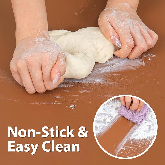 Super Kitchen Food Grade Silicone Extra Large Pastry Mat Baking Mat 23.4 By 15.6 Inches Chocolate