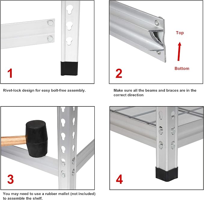Amazon Basics Heavy Duty 5 Shelf Storage Shelving Unit, High-Grade Aluminum, Shelves, Adjustable Height, 60" x 24" x 78", Silver | Heavy Duty