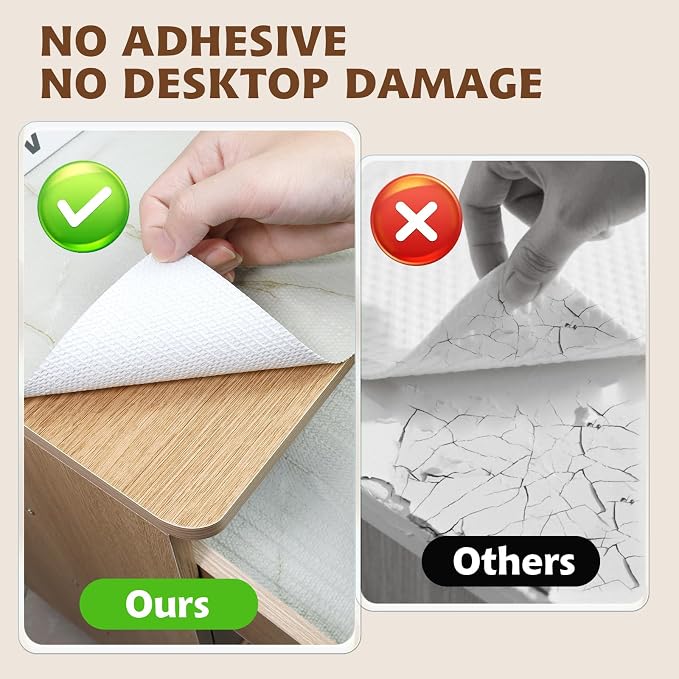 2-Layer Drawer and Shelf Liner for Kitchen Cabinet: 12in X 20Ft Non Slip | Waterproof Shelf Paper Non Adhesive Refrigerator Liners Cyan Marble Easy Liners for Bathroom with Knife Tape Measure