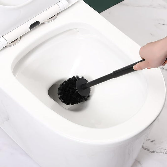 Toilet Brush & Plunger Set - Toilet Bowl Brush and Holder, 2 in 1 Bristle Toilet Brush & Plunger Set for Bathroom