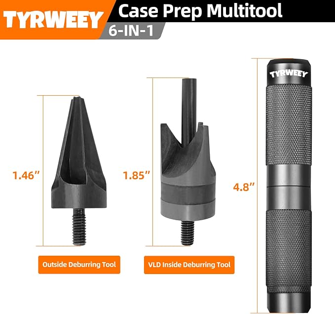 Case Prep Multitool, Case Chamfer Deburring Tools for Reloading | All-in-One Case Prep Kit, Fits .17-.45 calibers, Sharp cutting performance, Portable storage handle, Pro Reloading Tool