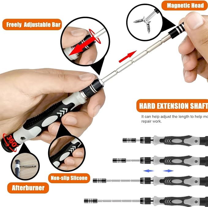 115 in 1 Precision Screwdriver Set, Professional Magnetic Tool Kit for Electronics Repair - Compatible with iPhone, Samsung Phone, Laptop, PC, PS5, Xbox, Nintendo Switch, Glasses & Watch