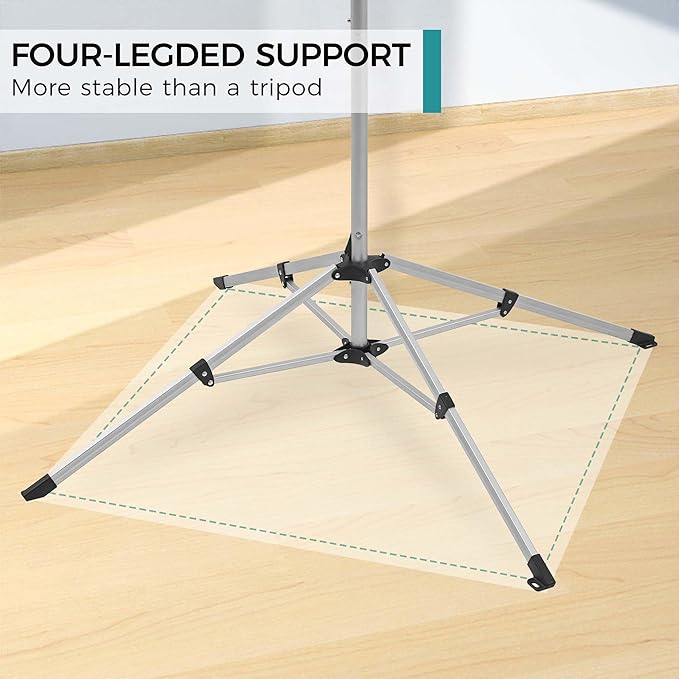 JS Clothes Drying Rack, 65ft Clothesline Freestanding by 3 Legs Collapsible Laundry Rack for Indoor & Outdoor Use, Space-Saving Drying Rack for Bedding & Clothing