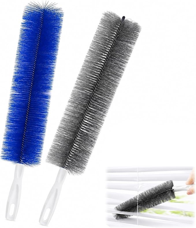 2Pcs Bendable Microfiber Head,Fan Cleaning Brush Bendable Cobweb Duster,Reusable and Washable,Suitable for Cleaning Vents,Ceilings,Blinds,Furniture and Hard-to-Reach Areas