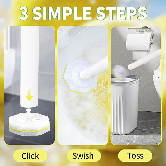 60 Count Toilet Wand Refills for Clorox and Most Named Wand, Lemon Scent | Disposable Toilet Brush Heads, Toilet Bowl Cleaner, Pre-Loaded Cleaning Formula, Lemon Scent, Bathroom Cleaning Supplies