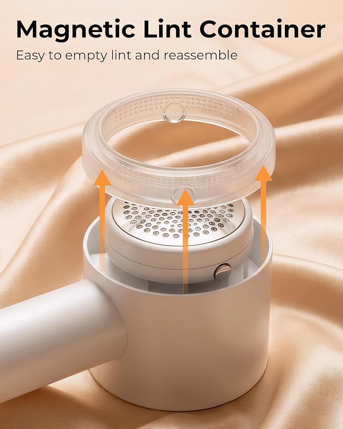 Fabric Shaver, 2 in 1 Rechargeable Sweater Shaver with Lint Roller, Magnetic Cap, Digital Display, 2 Extra Blades, Defuzzer for Clothing Furniture Couch