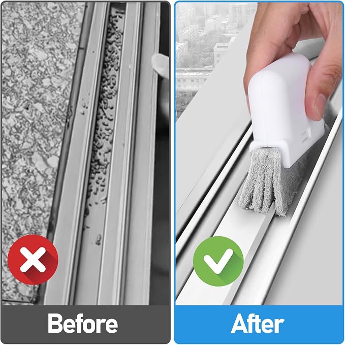 Palksky Window Track Cleaner Set, Window Groove Cleaning Brush Tools, 7 Pieces