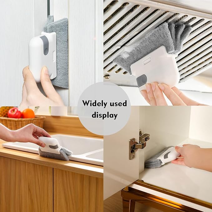 2pcs Window Cleaning Brush,Multifucation Groove Cleaning Brush for Household Use, 3-in-1 Window Sliding Door Track Cleaner, Sill, Tile Lines, Shutter, Car Vents, Keyboard, Small Spaces Clean Kit