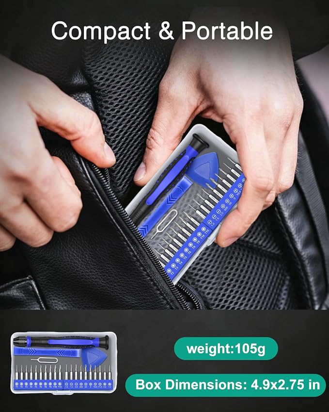 ORIA Small Precision Screwdriver Set, Mini Repair Tool Kit for Phone, PC, Computer, Laptop, Xbox, Switch, Glasses, Watch, Electronics, DIY, Pocket Repair Tools with Torx Phillips Flat and More