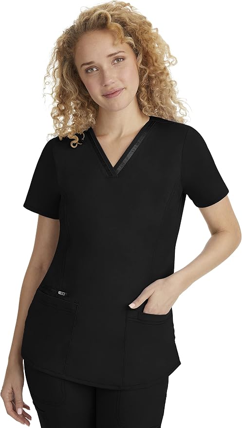 Healing Hands Purple Label Scrub Top for Women with 3 Pockets | Princess Paneling, Secure Zip Pocket, Flattering Modern Fit, Organized Storage, Professional Workwear, Easy Care Fabric