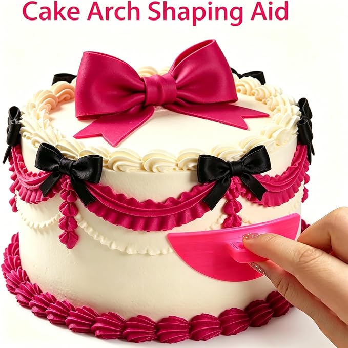 2 PCS Cake Arch Guide Tool, ABS Cake Decorating Tools, Cake Ruffle Marker for 6"-10" Cakes, for Baking Enthusiasts & Beginners