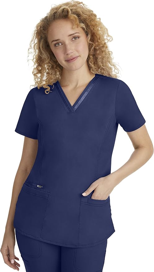Healing Hands Purple Label Scrub Top for Women with 3 Pockets | Princess Paneling, Secure Zip Pocket, Flattering Modern Fit, Organized Storage, Professional Workwear, Easy Care Fabric