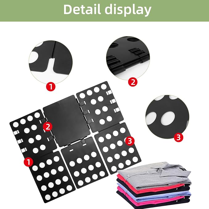 GYE T-Shirt Folding Board, Plastic Clothes Folder for Kids & Adults, Black | Durable plastic construction, fast and easy clothes folding, suitable for kids and adults, convenient home laundry organizer