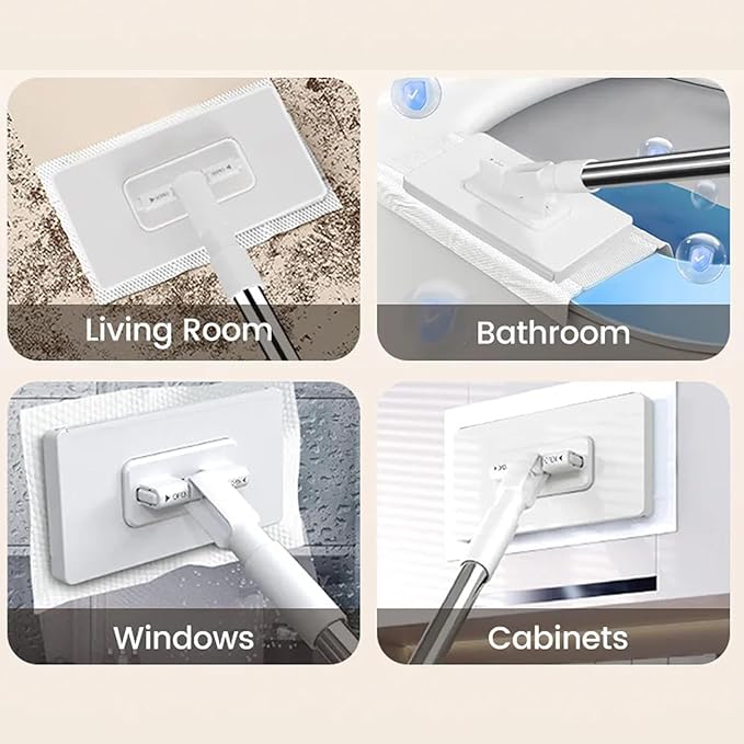 Snap Grip Mini Mop, Disposable Dust Mop, Zero Touch Mini Mops, Convenient Cloth Changing Mops for Kitchen Counter, Foldable 100cm Retractable Long Handle Mopping Stick (only- 1*mop)