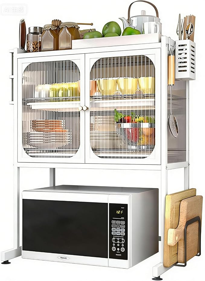 Over The Sink Dish Drying Rack, 3 Tier Large Metal Dish Drying Rack with Cover, Keep Kitchen Sink Shlef Organized Space-Saving Dish Drainer Kitchen Organizer for Dishes and Cutlery, White