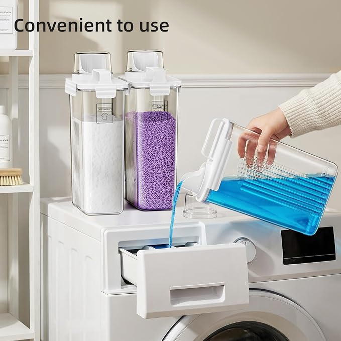 94oz Laundry Detergent Dispenser Container,Laundry Soap Dispenser,2 Pack | Fabric Softener Dispenser,Liquid Laundry Detergent Organizer for Laundry Room Organization