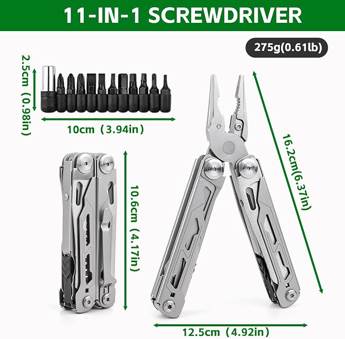 Multitool with Pocket Knife,28-in-1 Stainless Steel Needle Nose Pliers