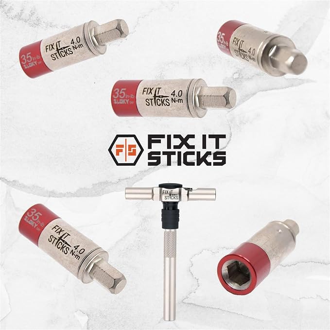 Fix It Sticks Set of 2 tools Bundle - Ratcheting T-Way Wrench & Torque Limiter 35 Inch-lb – Precision Set for Home and Professional Use – with microfiber cloth