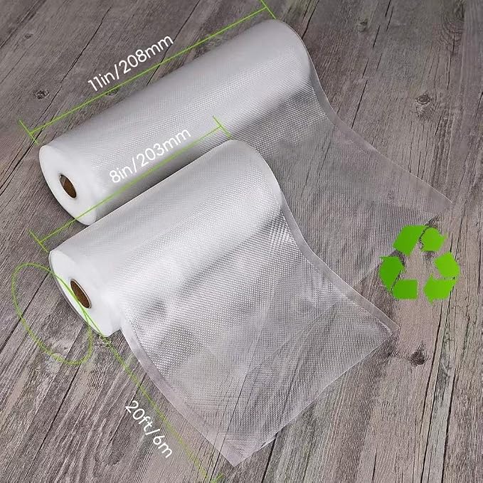 Vacuum Sealer Bags 12 Pack (6 Rolls 11"x20' + 6 Rolls 8"x20'), 240Feet | Commercial Grade, BPA Free, Freezer Bags, Sous Vide Cooking, Puncture Prevention, Kitchen Essentials, Kitchen Gadgets