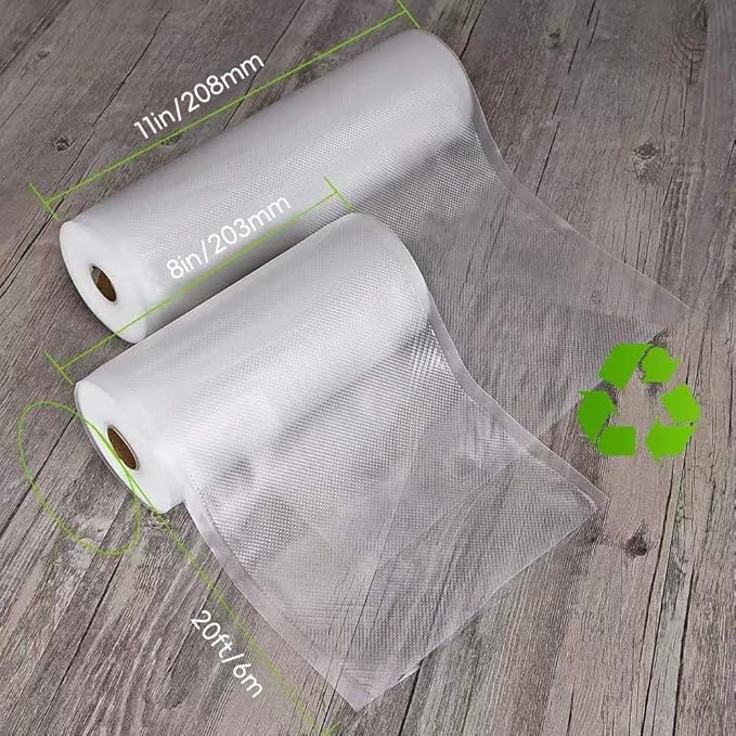 Vacuum Sealer Bags, 6 Rolls 11"x20', 120Feet | Commercial Grade, BPA Free, Customized Size, Sous Vide Cooking, Puncture Prevention, Kitchen Essentials, Kitchen Gadgets
