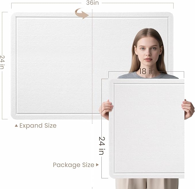 Felt Bulletin Board 36x24 inches, Decorative Pin Board for Home & Office | Cork Board Alternative for Wall with Push Pins, Display Mood Board for Photos, Notes & Reminders