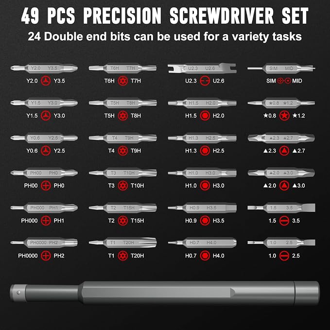 Precision Screwdriver Set for Electronic Repair 60 in 1 | Small Screwdriver Set, Magnetic Repair Tool Kit for Laptop, iPhone, Cell Phone, PC, MacBook, Computer, PS5, Glasses, Watch