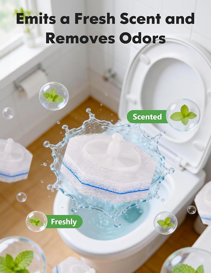 100 Count Toilet Cleaner Refills, Disposable Toilet Brush Refills Compatible with Clorox Wand for Bathroom Cleaning