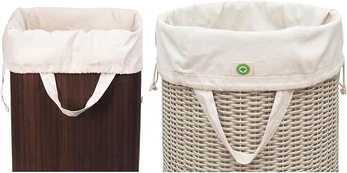 Heavy Duty Laundry Hamper Bags - Extremely Sturdy, Durable Canvas Replacement Laundry Hamper Liner - Works for Round & Square Hampers with Drawstring Closure (3 Pack)