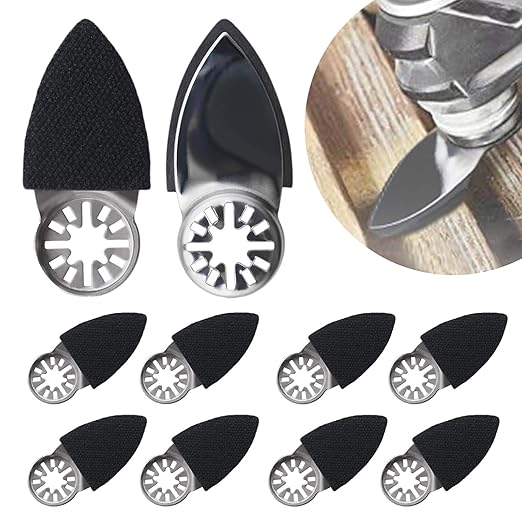 10 Pcs Oscillating Sanding Pad, Triangular Finger Sanding Pads, Finger Sanding Pad for Multi Tool Sanding Attachment Surfaces Polish, Deburring, Mechanical Maintenance Cleaning