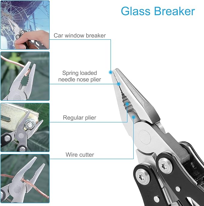 2PCS Bovgero Mini Multitool Pliers 15 in 1, Handmade Multi Tool Plier, Premium Keychain Multitool, Small Multi-tool, Birthday Fathers Day Gift for Men Him Husband Boyfriend Father Handyman