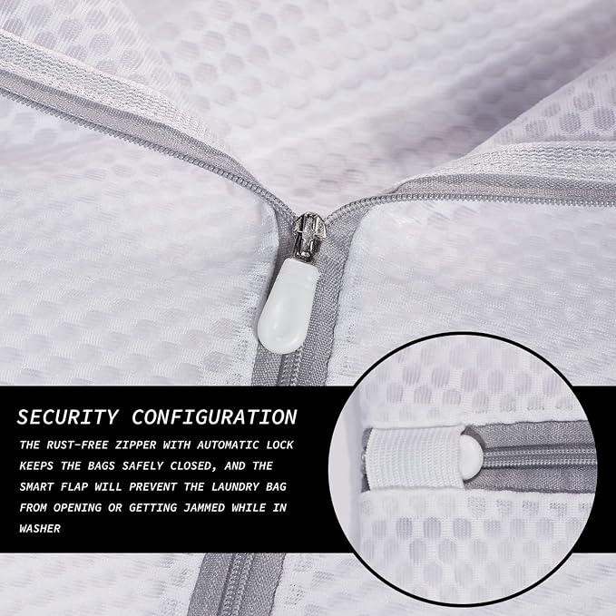 SUERIV 3Pcs Durable Honeycomb Mesh Laundry Bags for Delicates 125gsm Net Fabric Durable and Reusable Delicate Wash Bag,Organization Bag for Lingerie,Sock,12 x 16 Inches(3 Medium)