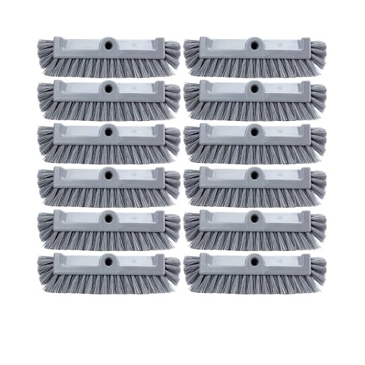 SPARTA Multi-Level Tile Scrub Brush 12" Wide Brush Head, Heavy-Duty Tile Cleaning Brush with End Bristles for Commercial Tiles, Tubs and Floor, Plastic, 12 Inches, Gray, (Pack of 12)