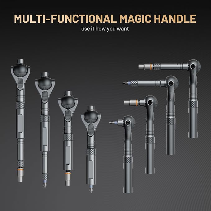 40 in 1 magnetic ratchet screwdriver set with Detachable Handle, 180° Ratchet Head, 45-Tooth Mechanism, Magnetic Tool Kit with Case for Computer, Electronics Repair, Ideal for Home, DIY