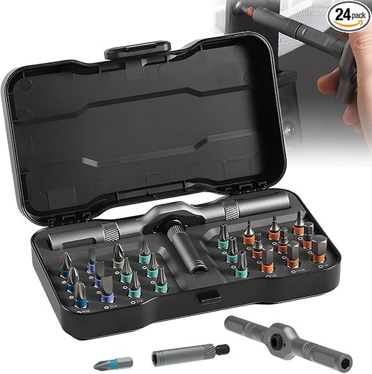 DIY Screwdriver 24 in 1, 2026 Upgrade Multi Bit Magnetic Screwdriver Set Multifunctional Toolbox, 24 in 1 multifunctional household wrench screwdriver tool combination set (1)