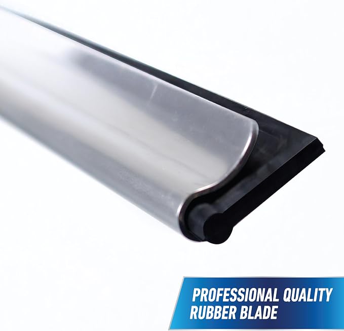 Unger Professional Connect & Clean 18" Window Scrubber Washer for Glass Cleaning and 18” Window and Glass Cleaning Squeegee with EZ Change, Swiveling Head for Corners and Edges