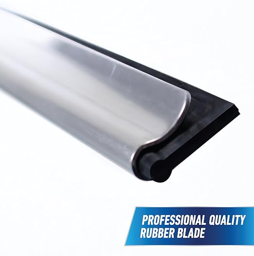 Unger Professional Connect and Clean 18” Swivel Window and Glass Cleaning Squeegee with EZ Change, Large Surfaces with Streak-Free Results, Swiveling Head for Corners and Edges, Rubber Replacement