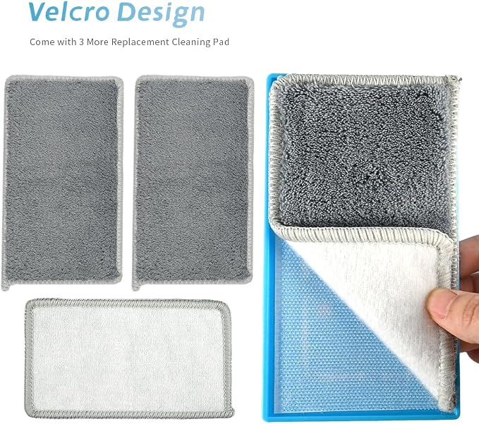 Espresso Machine Cleaning Product Tool - Barista Towels Coffee Brush with 3 Pack Replacement Cleaning Pad Cloth Kit for Cleaning Espresso Machine Drip Tray Coffee Bar Desktop