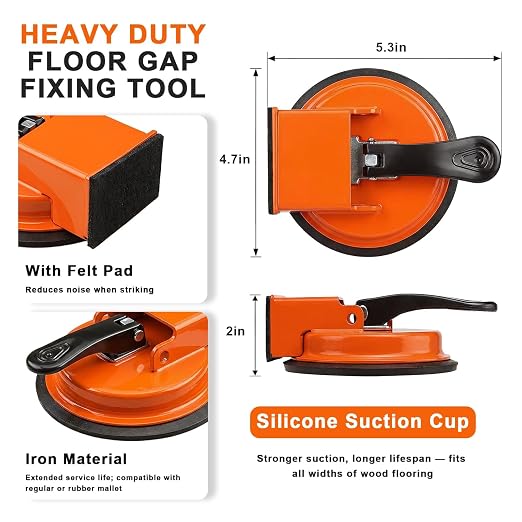 Floor Gap Fixer Tool with Vacuum Suction Cup, Heavy Duty Laminate Flooring Repair Tool for Vinyl Plank Hardwood Floating Floors
