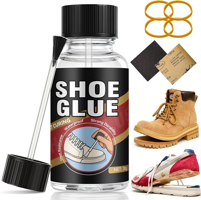 Shoe Glue, Shoe Glue Sole Repair Kit, Professional Shoe Sole Glue for Shoe and Sole Repair, Shoe Repair Glue for Boots, Sneakers, Heels, Hiking Shoes, Leather, Sneakers, Waterproof Clear Flexible