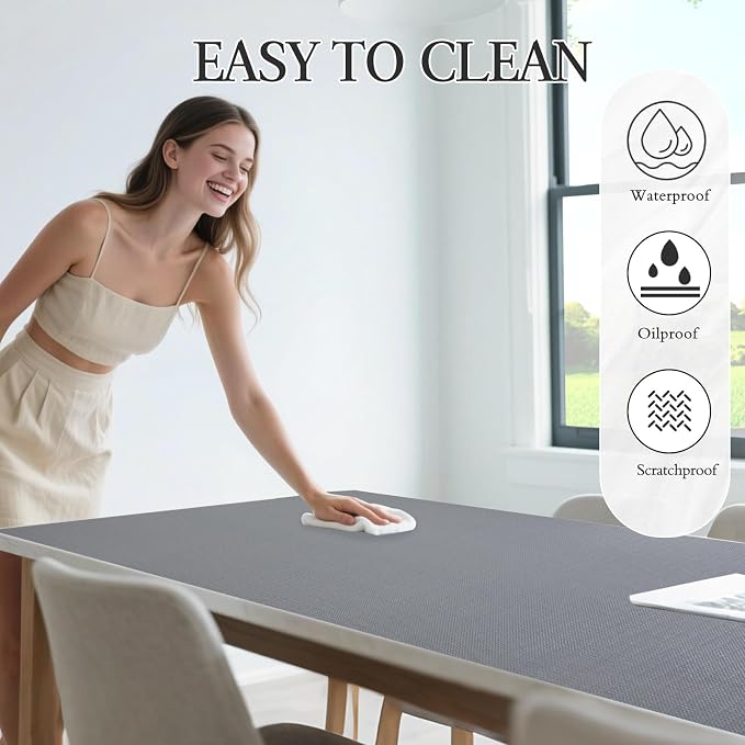 Beautysaid Shelf and Drawer Liner for Kitchen Cabinet Non Adhesive Non Slip | Shelf Paper Waterproof Washable Thickened for Dresser Pantry Shelve Bathroom Protector Liner(Gray,23.6 in x 10 FT)