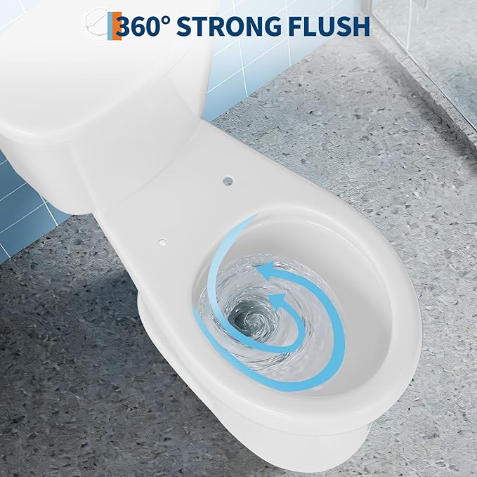 Two Piece Toilet with 21" Extra Tall Height, Elongated Ceramic Bowl without Lid -Dual Flush, CUPC Certified, Water Efficient