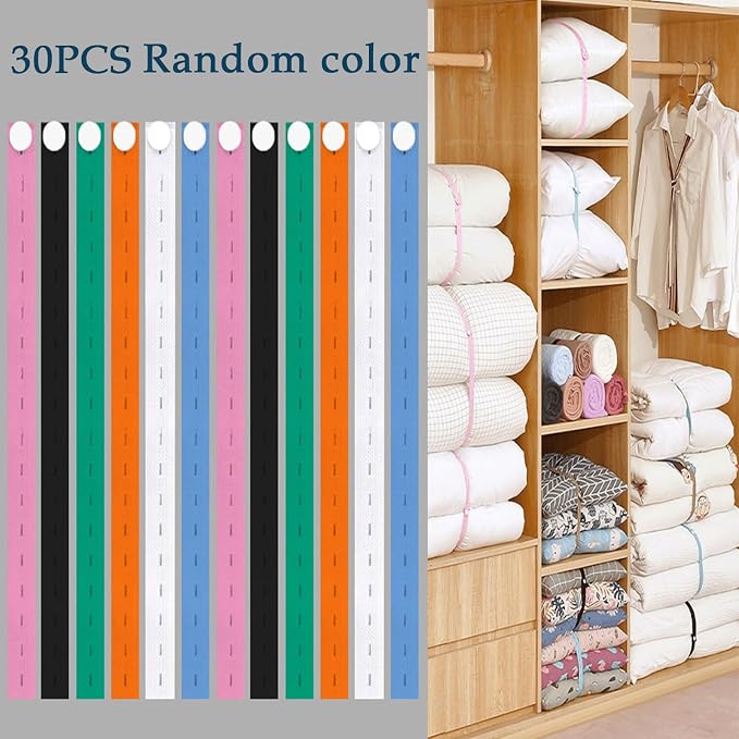 Quick and Easy Clothes Folding Shirt Folding Board Folding Clothes Helper for Easy Storage+Elastic Band with Buttonholes: 30 Pieces, Used to Store Sheets, Clothes, Blankets, Jeans, Sweaters, Towels