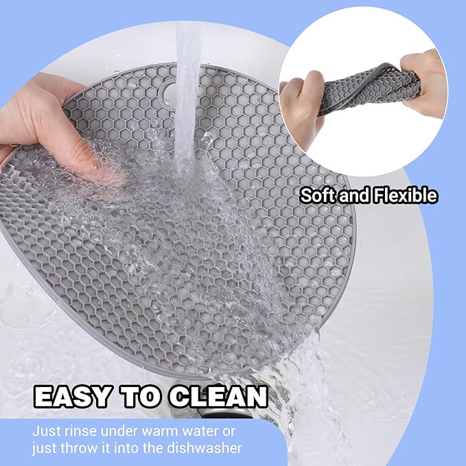 3Pcs Rubber Jar Opener,Round Jar Opener Gripper Pad,Multipurpose Silicone Jars Openers,Non-Slip Coasters for Weak Hands (6.7x6.7inch,Grey)