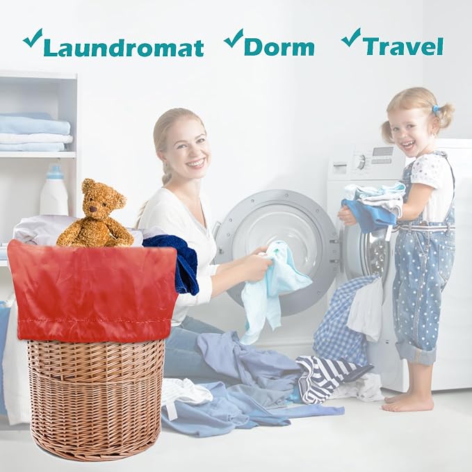 Coomee Heavy Duty Laundry Bag, 2 Pack XL Nylon Laundry Bags with Straps | Extra Large Laundry Bags, Drawstring Closure, Washable Large Dirty Clothes Organizer, Travel Bag Fits a Laundry Hamper