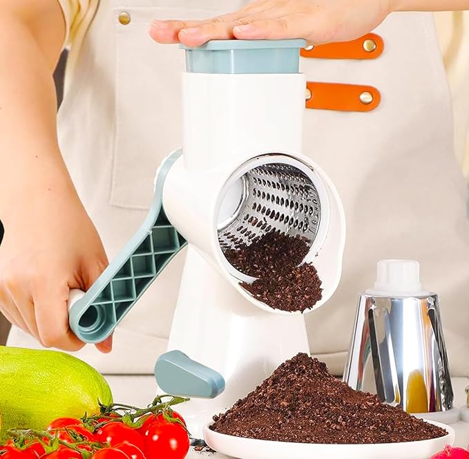 Dachenus Cheese Grater Rotary Cheese Grater,Versatile Cheese Shredder | Powerful suction cup base,Suitable for a wide range of ingredients,Safe hand-protection design,Detachable and easy to clean